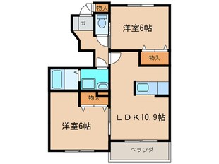 ヴァンティアン中の原　Ｄの物件間取画像